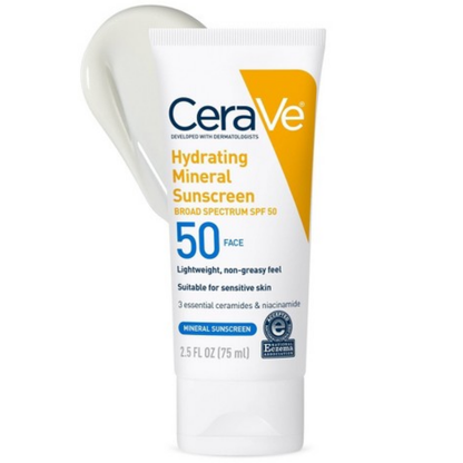 CeraVe - Hydrating Mineral Sunscreen SPF 30 - 75ml Imported-Beauty by tawakal